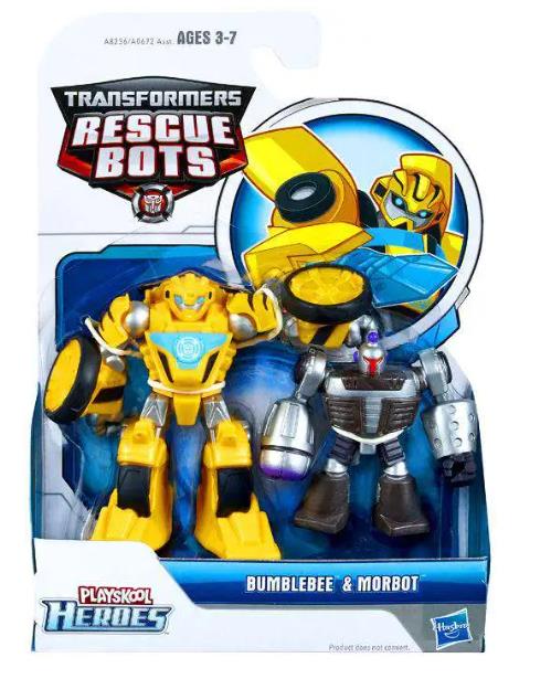 PLAYSKOOL HEROES TRASFERORMERS RESCUE BOTS BUMBLEBEE & MORBOT ACTION FIGURE SET