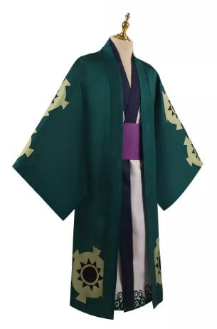 Cosplay One Piece Roronoa Zoro kimono Costume Set XS-3XL Unisex Adult