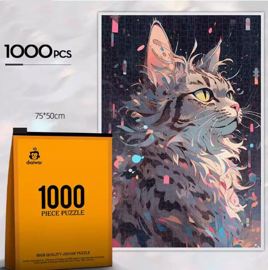 JIGSAW PIZZLE JP014 THE CAT IDEAL 1000 PIECE 75 X 50 CM