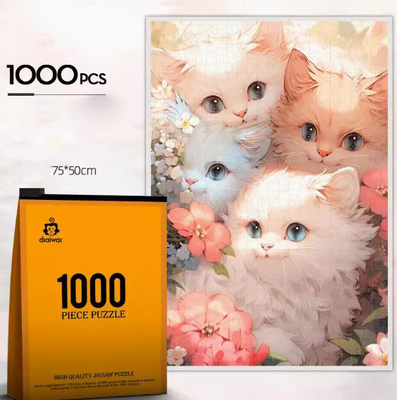 JIGSAW PIZZLE JP015 THE KITTENS 1000 PIECE 75 X 50 CM