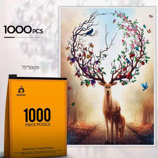 JIGSAW PIZZLE JP037 WARM DEER 1000 PIECE 75 X 50 CM