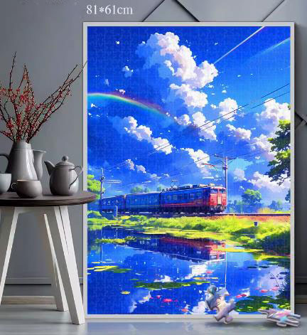 JIGSAW PIZZLE JP053 THE TRAIN 2000 PIECE 81 X 61 CM