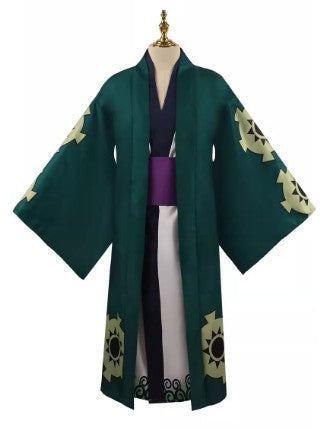 Cosplay One Piece Roronoa Zoro kimono Costume Set XS-3XL Unisex Adult