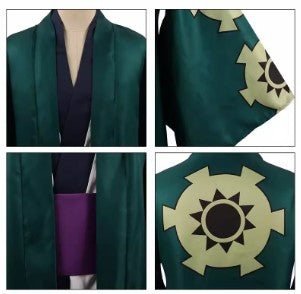 Cosplay One Piece Roronoa Zoro kimono Costume Set XS-3XL Unisex Adult