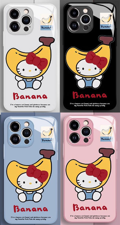Hello Kitty Banana Anime Phone Case iPhone 11-17 Compatible Silicone Protective Cover MC026