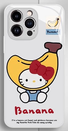 Hello Kitty Banana Anime Phone Case iPhone 11-17 Compatible Silicone Protective Cover MC026