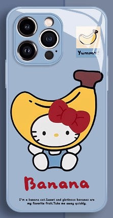 Hello Kitty Banana Anime Phone Case iPhone 11-17 Compatible Silicone Protective Cover MC026