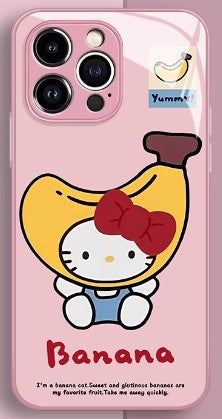 Hello Kitty Banana Anime Phone Case iPhone 11-17 Compatible Silicone Protective Cover MC026