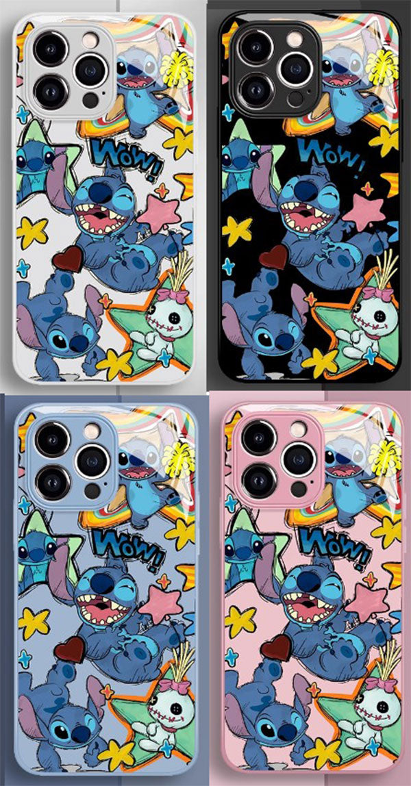 Stitch Phone Case iPhone 11-16 Compatible Silicone Protective Cover MC030