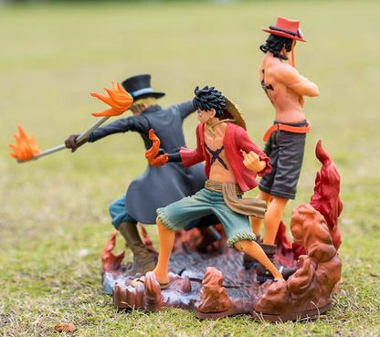 One Piece Luffy / Ace / Sabo PVCF90 PVC Figure 14-17 cm