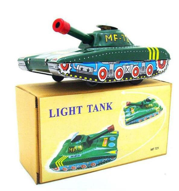 Collectable Vintage Classic Wind-up Metal Tin Toys MF721 Light Tank