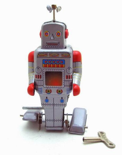 Collectable Vintage Classic Wind-up Metal Tin Toys MS372 Weatherman Square Robot