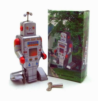 Collectable Vintage Classic Wind-up Metal Tin Toys MS372 Weatherman Square Robot