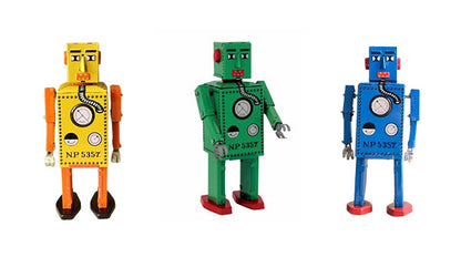 Collectable Vintage Classic Wind-up Metal Tin Toys Lilliput Robot 3 Colours