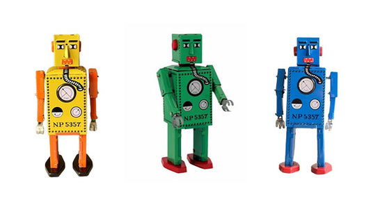 Collectable Vintage Classic Wind-up Metal Tin Toys Lilliput Robot 3 Colours