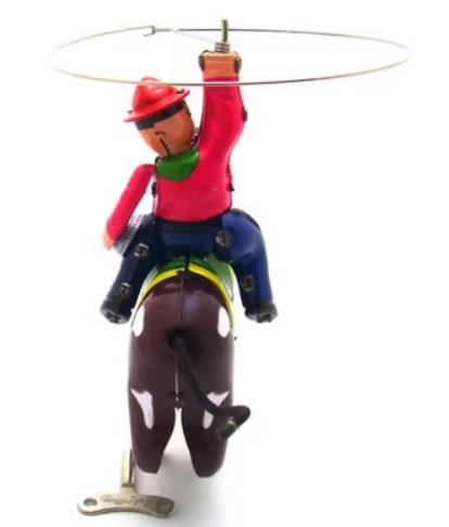 Collectable Vintage Classic Wind-up Metal Tin Toys MS418 Cowboy with Whip