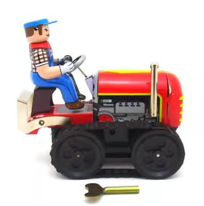 Collectable Vintage Classic Wind-up Metal Tin Toys MS356 Farm Tractor with Farmer