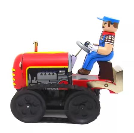 Collectable Vintage Classic Wind-up Metal Tin Toys MS356 Farm Tractor with Farmer