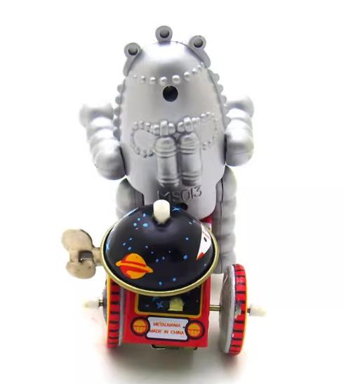 Collectable Vintage Classic Wind-up Metal Tin Toys MS013 Baby Robot on Tricycle