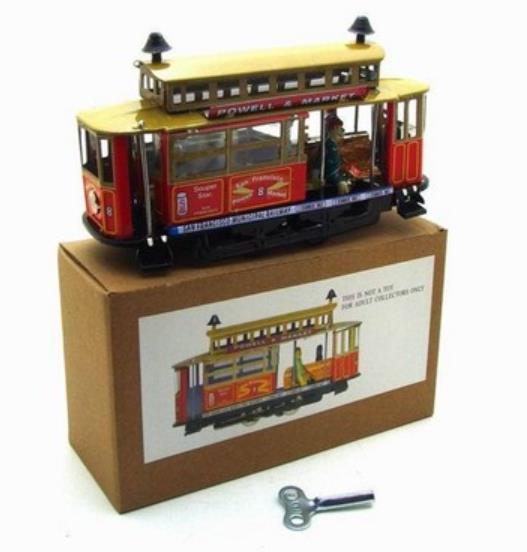 Collectable Vintage Classic Wind-up Metal Tin Toys MS915 Powell & Market San Francisco Cable Car