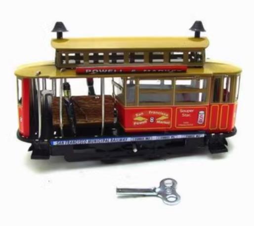 Collectable Vintage Classic Wind-up Metal Tin Toys MS915 Powell & Market San Francisco Cable Car