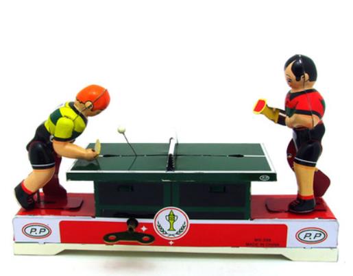 Collectable Vintage Classic Wind-up Metal Tin Toys MS358 Table Tennis Playing Ping Pong