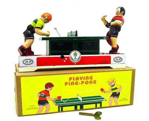 Collectable Vintage Classic Wind-up Metal Tin Toys MS358 Table Tennis Playing Ping Pong