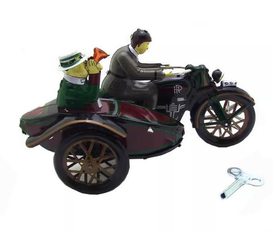 Collectable Vintage Classic Wind-up Metal Tin Toys MS17 Motorbike with Sidecar