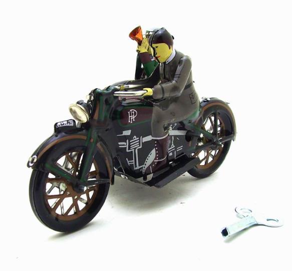 Collectable Vintage Classic Wind-up Metal Tin Toys MS17 Motorbike with Sidecar