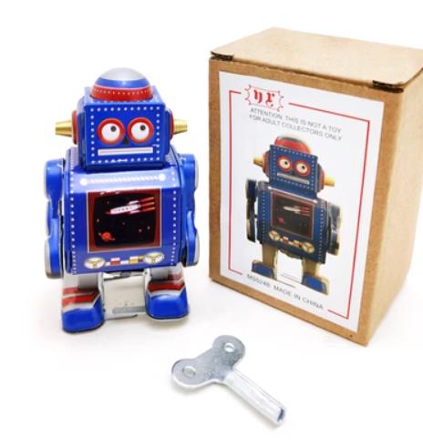 Collectable Vintage Classic Wind-up Metal Tin Toys Robot 2 Colours