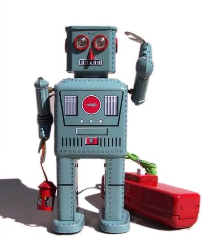 Collectable Vintage Classic Battery Operated MS2055 Metal Tin Toys Smoking Powder Lantern Robot