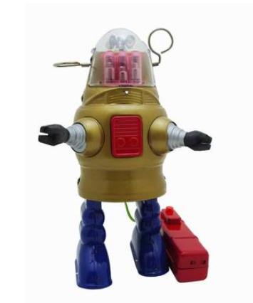 Collectable Vintage Classic Battery Operated MS2051 Metal Tin Toys Piston Action Robot 3 Colours