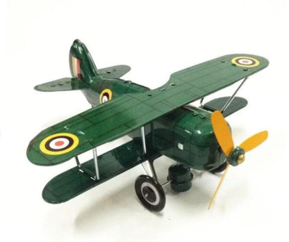 Collectable Vintage Classic Wind-up Metal Tin Toys MS454 Curtis Biplane Aircraft Plane 3 Colours