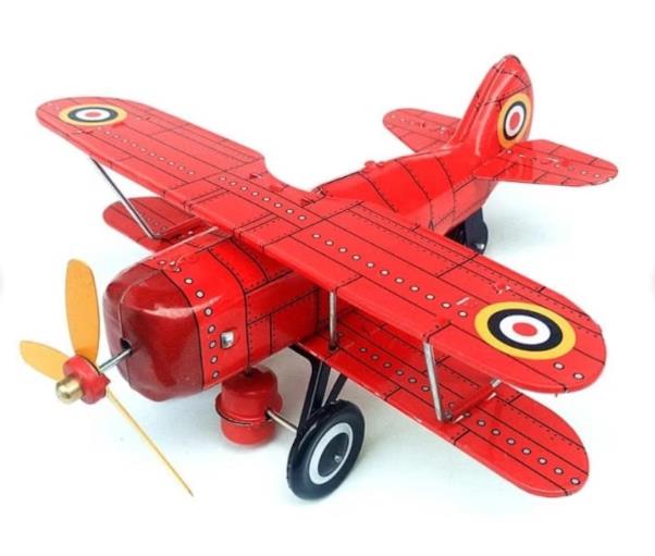 Collectable Vintage Classic Wind-up Metal Tin Toys MS454 Curtis Biplane Aircraft Plane 3 Colours