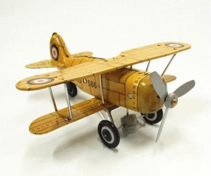 Collectable Vintage Classic Wind-up Metal Tin Toys MS454 Curtis Biplane Aircraft Plane 3 Colours