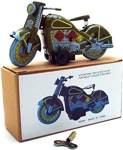 Collectable Vintage Classic Wind-up Metal Tin Toys MS365 Motorcycle 2 Colours