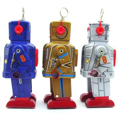 Collectable Vintage Classic Wind-up Metal Tin Toys MS403 Mechanical Space Robot 3 Colours