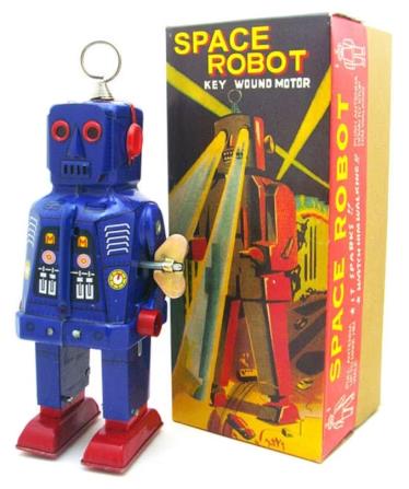 Collectable Vintage Classic Wind-up Metal Tin Toys MS403 Mechanical Space Robot 3 Colours