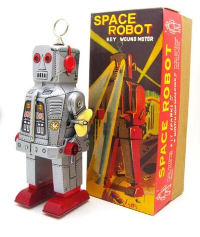 Collectable Vintage Classic Wind-up Metal Tin Toys MS403 Mechanical Space Robot 3 Colours