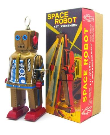 Collectable Vintage Classic Wind-up Metal Tin Toys MS403 Mechanical Space Robot 3 Colours