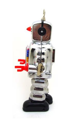 Collectable Vintage Classic Wind-up Metal Tin Toys MS436 Mechanical High Wheel Robot 3 Colours