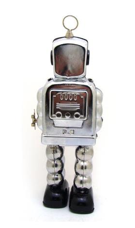 Collectable Vintage Classic Wind-up Metal Tin Toys MS436 Mechanical High Wheel Robot 3 Colours