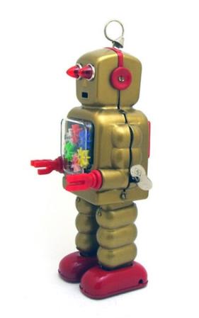 Collectable Vintage Classic Wind-up Metal Tin Toys MS436 Mechanical High Wheel Robot 3 Colours