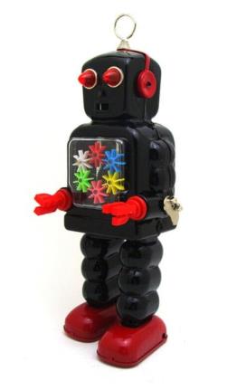 Collectable Vintage Classic Wind-up Metal Tin Toys MS436 Mechanical High Wheel Robot 3 Colours