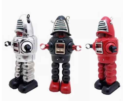 Collectable Vintage Classic Wind-up Metal Tin Toys MS430 Mechanical Planet Robot 3 Colours