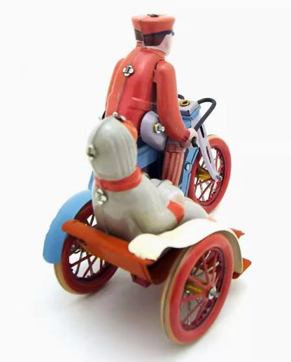 Collectable Vintage Classic Wind-up Metal Tin Toys MS458 Man & Woman in Motorcycle Sidecar