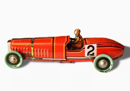 Collectable Vintage Classic Wind-up Metal Tin Toys MS808 Spanish Red Race Car