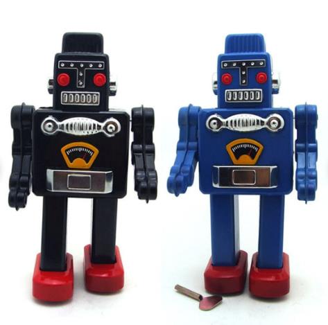 Collectable Vintage Classic Wind-up Metal Tin Toys MS360 Mechanical Robot 2 Colours