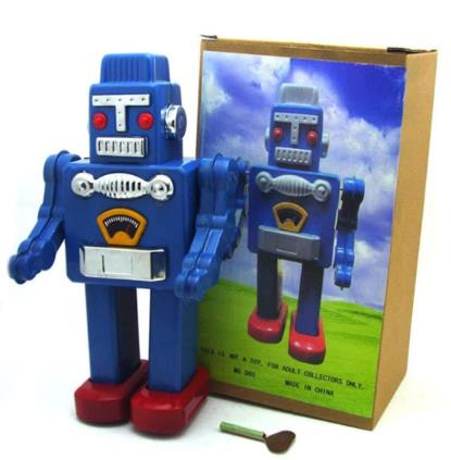 Collectable Vintage Classic Wind-up Metal Tin Toys MS360 Mechanical Robot 2 Colours