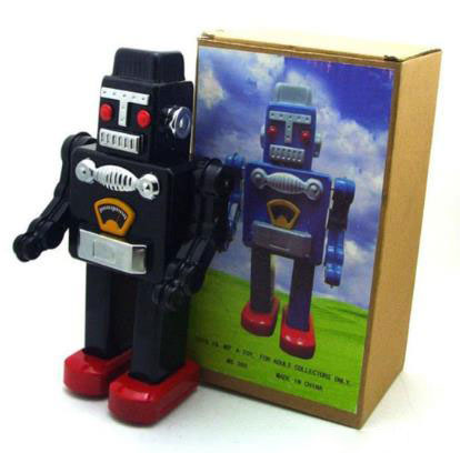 Collectable Vintage Classic Wind-up Metal Tin Toys MS360 Mechanical Robot 2 Colours